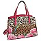 Flower Design Leopard Hummingbird 2-in-1 Satchel Set