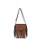 Envelope Flap Fringe Crossbody Bag