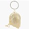 Rhinestone Fringe Ball Clutch