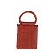 Perforated Round Top Handle Crossbody Bag
