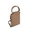 Perforated Round Top Handle Crossbody Bag