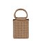Perforated Round Top Handle Crossbody Bag