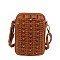 Studded Woven Crossbody Bag