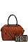 2IN1 MODERN STUDDED LEOPARD HANDLE SATCHEL WITH MATCHING WALLET