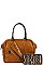 2IN1 MODERN STUDDED LEOPARD HANDLE SATCHEL WITH MATCHING WALLET