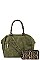 2IN1 MODERN STUDDED LEOPARD HANDLE SATCHEL WITH MATCHING WALLET