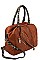 2IN1 MODERN STUDDED LEOPARD HANDLE SATCHEL WITH MATCHING WALLET