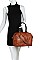 2IN1 MODERN STUDDED LEOPARD HANDLE SATCHEL WITH MATCHING WALLET