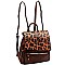 MULTI-POCKET LEOPARD PRINT BACKPACK