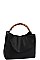 CUTE FASHION BAMBOO HANDLE SATCHEL WITH LONG STRAP