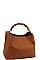 CUTE FASHION BAMBOO HANDLE SATCHEL WITH LONG STRAP