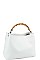 CUTE FASHION BAMBOO HANDLE SATCHEL WITH LONG STRAP