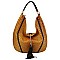 Ostrich Croc Chain Tassel Shoulder Bag