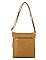 TEXTURED LEATHER SMOOTH ENVELOPE DESIGN CROSSBODY BAG