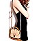 LS2191-LP Push-lock Color Block Zipper Accent 2 Way Medium Satchel