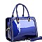 Trendy Studded Patent Double-Compartment Satchel MH-LS3190