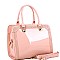 Trendy Studded Patent Double-Compartment Satchel MH-LS3190