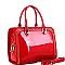 Trendy Studded Patent Double-Compartment Satchel MH-LS3190