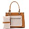 2 in 1 Structured Monogram Satchel Wristlet SET