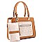 2 in 1 Structured Monogram Satchel Wristlet SET