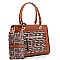 2 in 1 Structured Monogram Satchel Wristlet SET