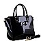 Stylish Bow Accent Patent 2-Way Medium Satchel MH-LS5047