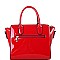 Stylish Bow Accent Patent 2-Way Medium Satchel MH-LS5047