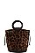LEOPARD SOFT FUR BUCKET SHOULDER BAG