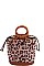 LEOPARD SOFT FUR BUCKET SHOULDER BAG