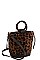 LEOPARD SOFT FUR BUCKET SHOULDER BAG