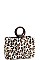 DESIGNER SOFT LEOPARD FUR SQUARE TOTE WITH LONG STRAP