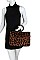 DESIGNER SOFT LEOPARD FUR SQUARE TOTE WITH LONG STRAP