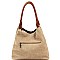 Braided Canvas 2-Way Hobo and Long Wallet Set