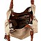 Braided Canvas 2-Way Hobo and Long Wallet Set