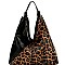 LEOPARD ACCENT TWO-WAY HOBO