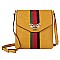 Queen Bee Stripe Flapover Crossbody Bag