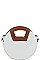 TWO TONE ROUND SATCHEL WITH LONG STRAP