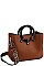 LEOPARD TRIM TOTE BAG WITH THICK LONG STRAP
