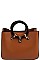 LEOPARD TRIM TOTE BAG WITH THICK LONG STRAP