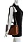 LEOPARD TRIM TOTE BAG WITH THICK LONG STRAP