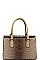CROC PATTERN SATCHEL WITH LONG STRAP