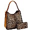 2 WAY LEOPARD PRINT HOBO WALLET SET
