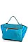NICOLE LEE BLUE SATCHEL WITH LONG STRAP