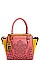 NICOLE LEE TWO TONE FLORAL SATCHEL