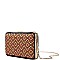 FASHION BEADED PATTERN STRUCTURED BOX CLUTCH WITH CHAIN JYLT-810