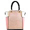 Color Block Accented Textured Handbag