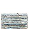 Tassel Accent Woven Straw Fold-Over Clutch MH-LT6530