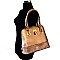 Padlock Accent Snake Print Wholesale Quality Satchel