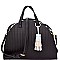 2-Way Textured Drawstring Half-Moon Satchel