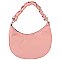 Braided Chain Handle Hobo Shoulder Bag